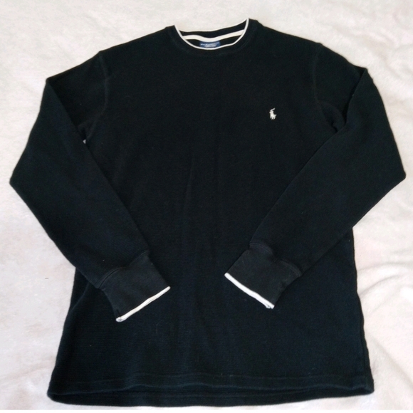 Polo Ralph Lauren Other - Polo Ralph Lauren Men's Black Waffle Knit Thermal Long Sleeve Shirt M Sleepwear